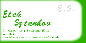 elek sztankov business card